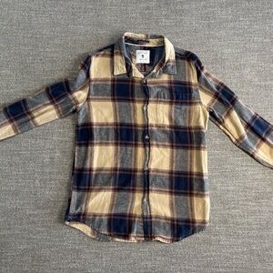 Cactus Boys long sleeve Button Down Shirt Size 13/14 Flannel Plaid Rugged Style